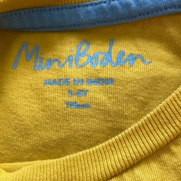 Mini Boden Yellow Long Sleeve Tee with Dog Design - Picture 2 of 3